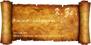 Kaczur Zsigmond névjegykártya