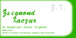 zsigmond kaczur business card